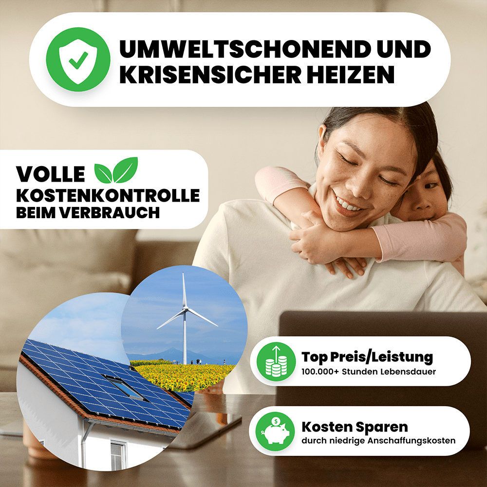Infrarotheizung 800W mit Smart Steck - Thermostat - Bringer - Germany -