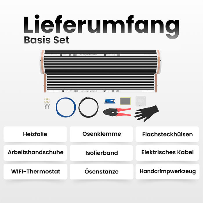 Infrarot Fußbodenheizung Set - Bringer - Germany - Fußbodenheizung