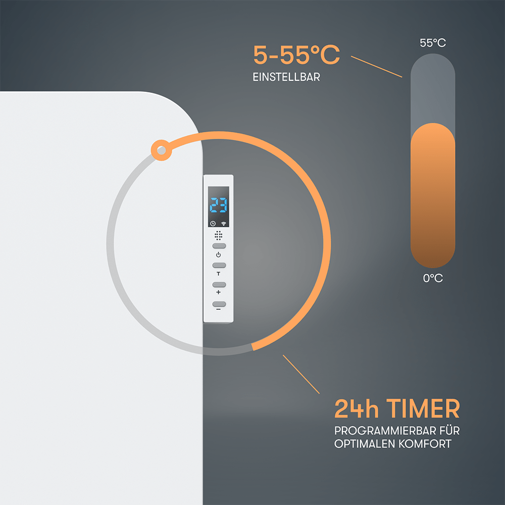 Metall Infrarotheizung 450W mit Smart Thermostat B - Ware - Bringer - Germany -