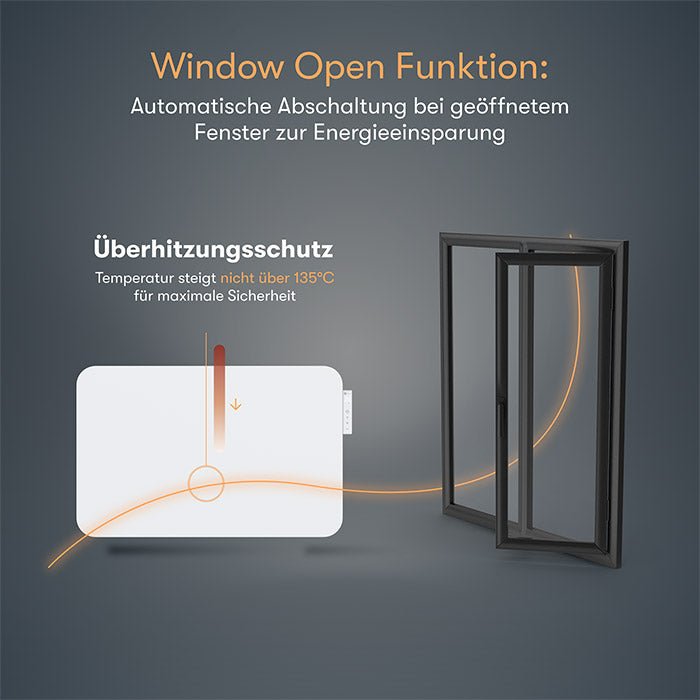 Metall Infrarotheizung 450W mit Smart Thermostat - Bringer - Germany -