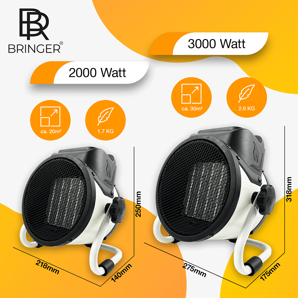 Bringer® Keramik - Heizlüfter mit Thermostat - Bringer - Germany - Heizlüfter