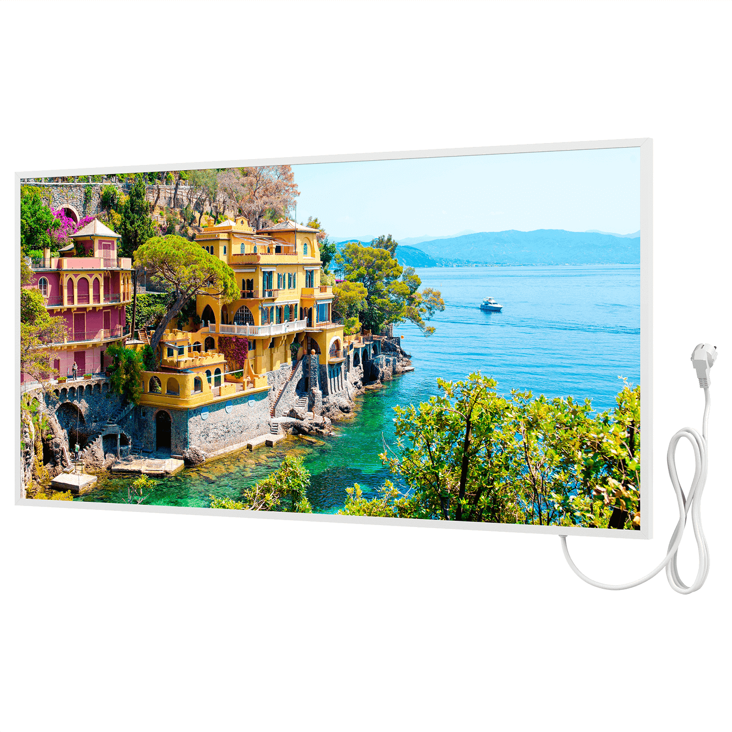 Bringer® Bild Infrarotheizung mit Rahmen - Portofino, Italien - Bringer-Germany-