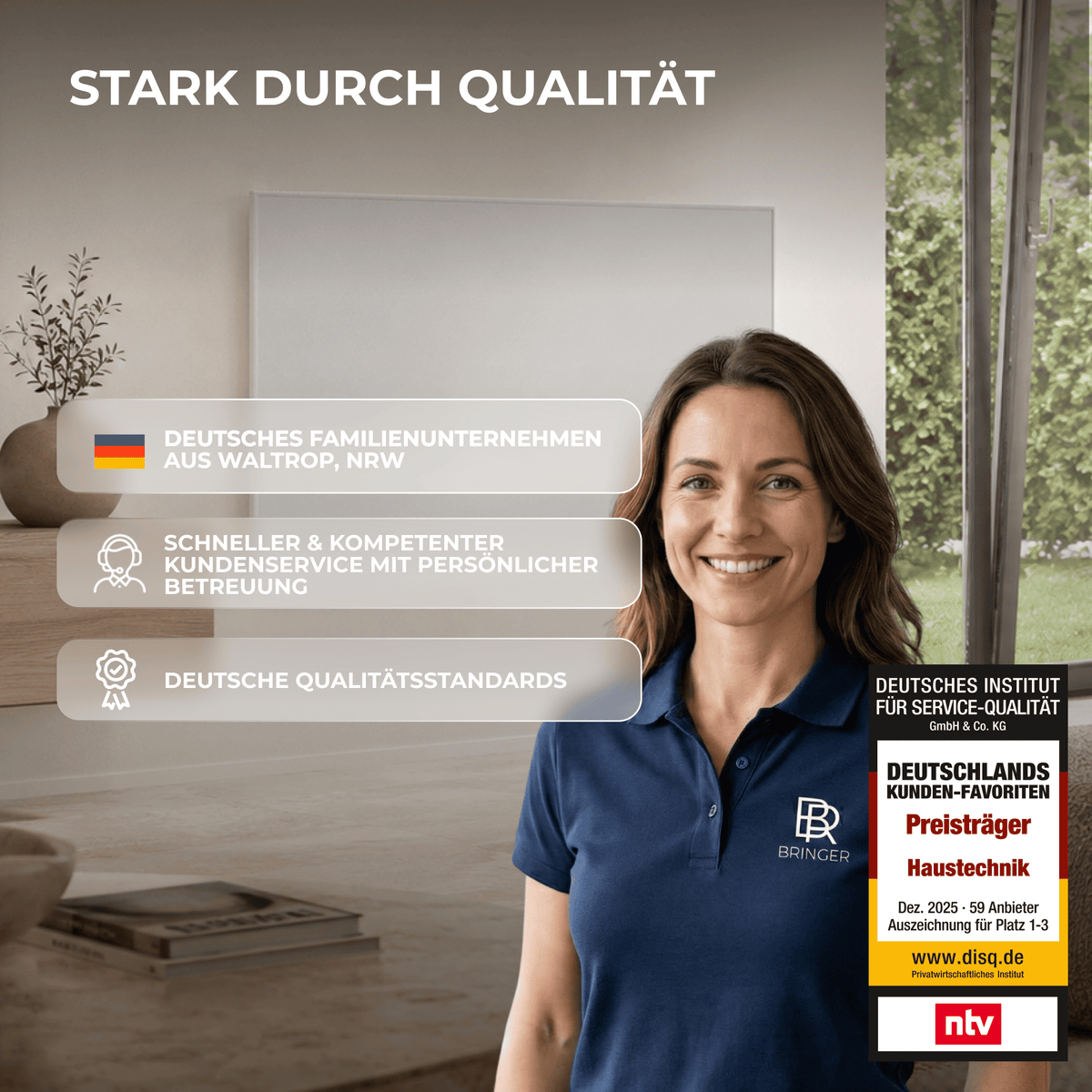Infrarotheizung 1200 Watt mit Thermostat - Bringer-Germany-Infrarotheizung