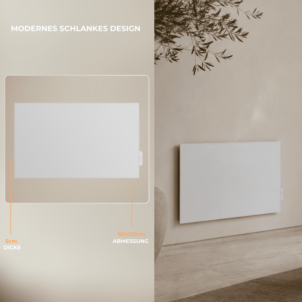 Infrarotheizung 1200 Watt mit Thermostat - Bringer-Germany-Infrarotheizung
