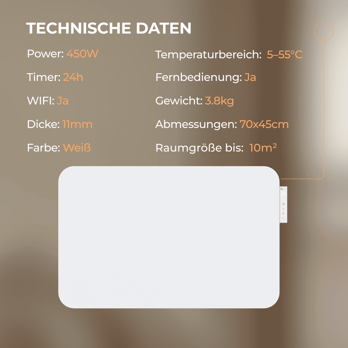 Metall Infrarotheizung mit Smart Thermostat - Bringer-Germany-Infrarotheizung