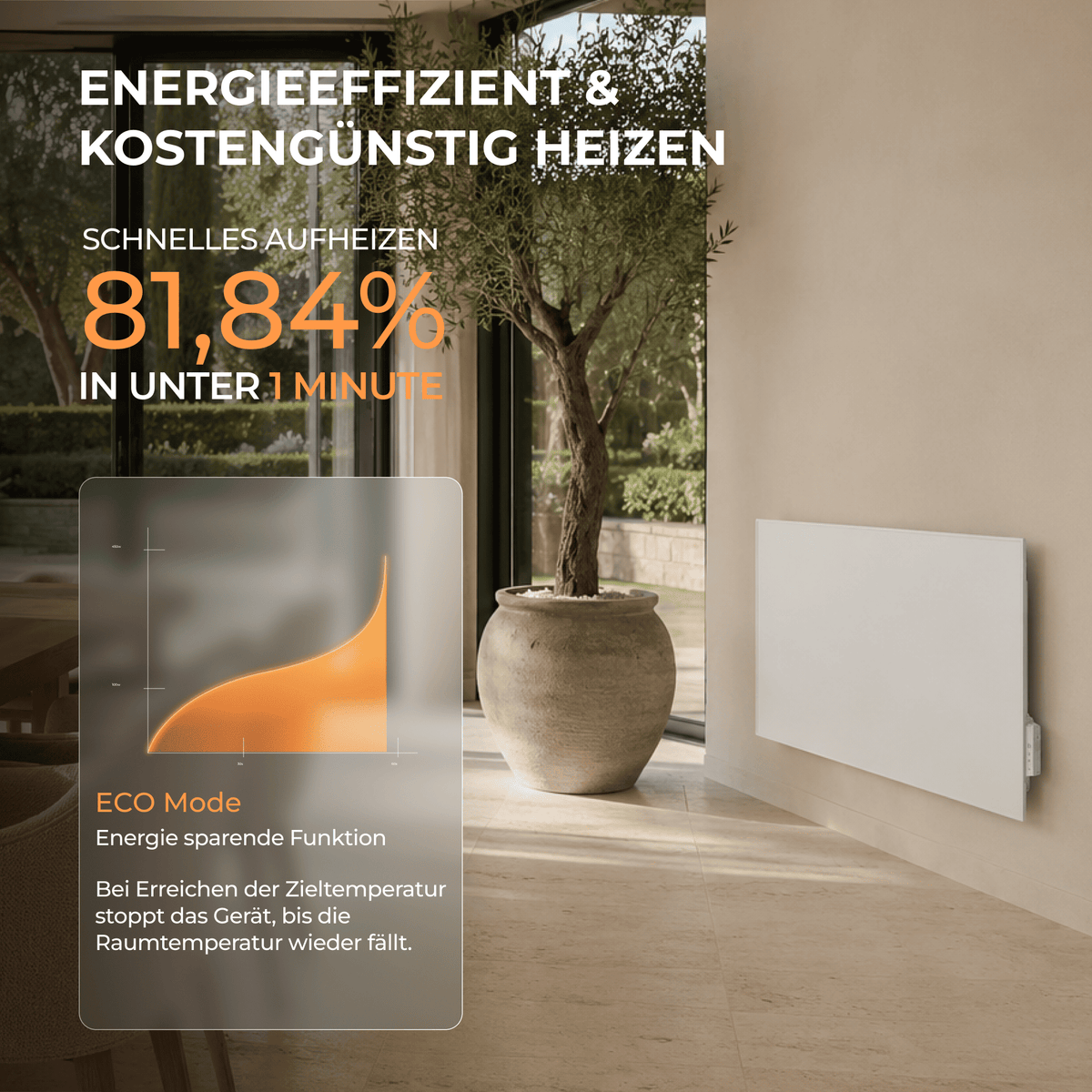 Infrarotheizung 1200 Watt mit Thermostat - Bringer-Germany-Infrarotheizung