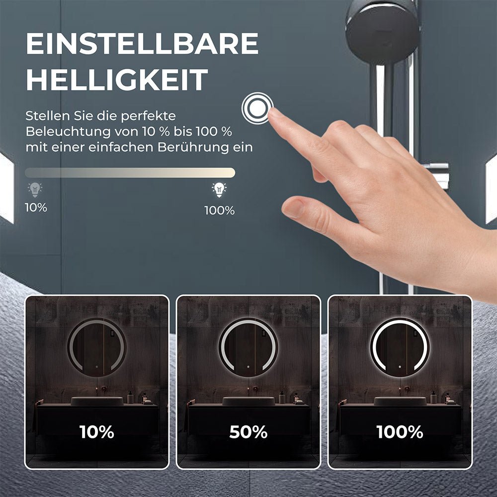 Bringer® Badspiegel mit Beleuchtung Rund - BRRS202 - Bringer - Germany - Badspiegel