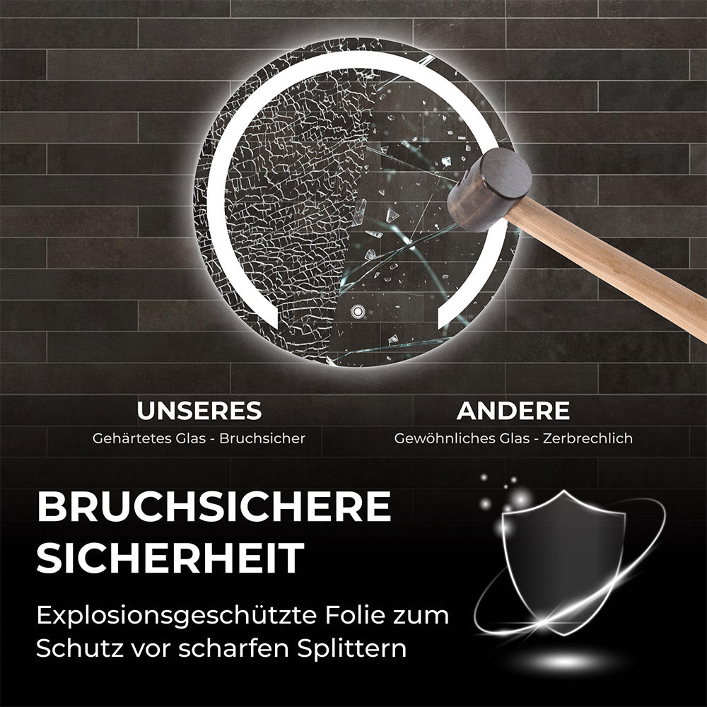 Bringer® Badspiegel mit Beleuchtung Rund - BRRS202 - Bringer - Germany - Badspiegel