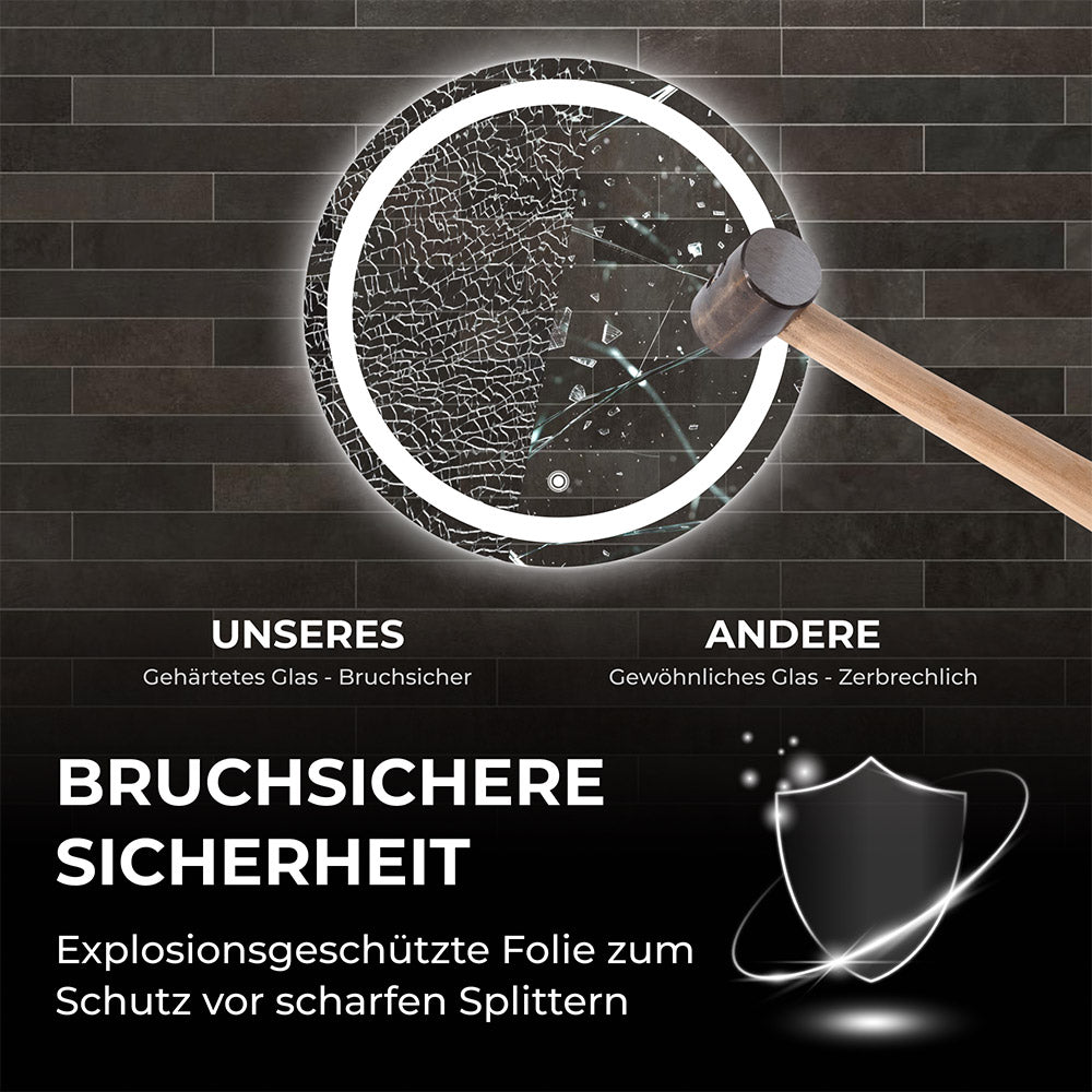 Bringer® Badspiegel mit Beleuchtung Rund - BRRS203 - Bringer - Germany - Badspiegel