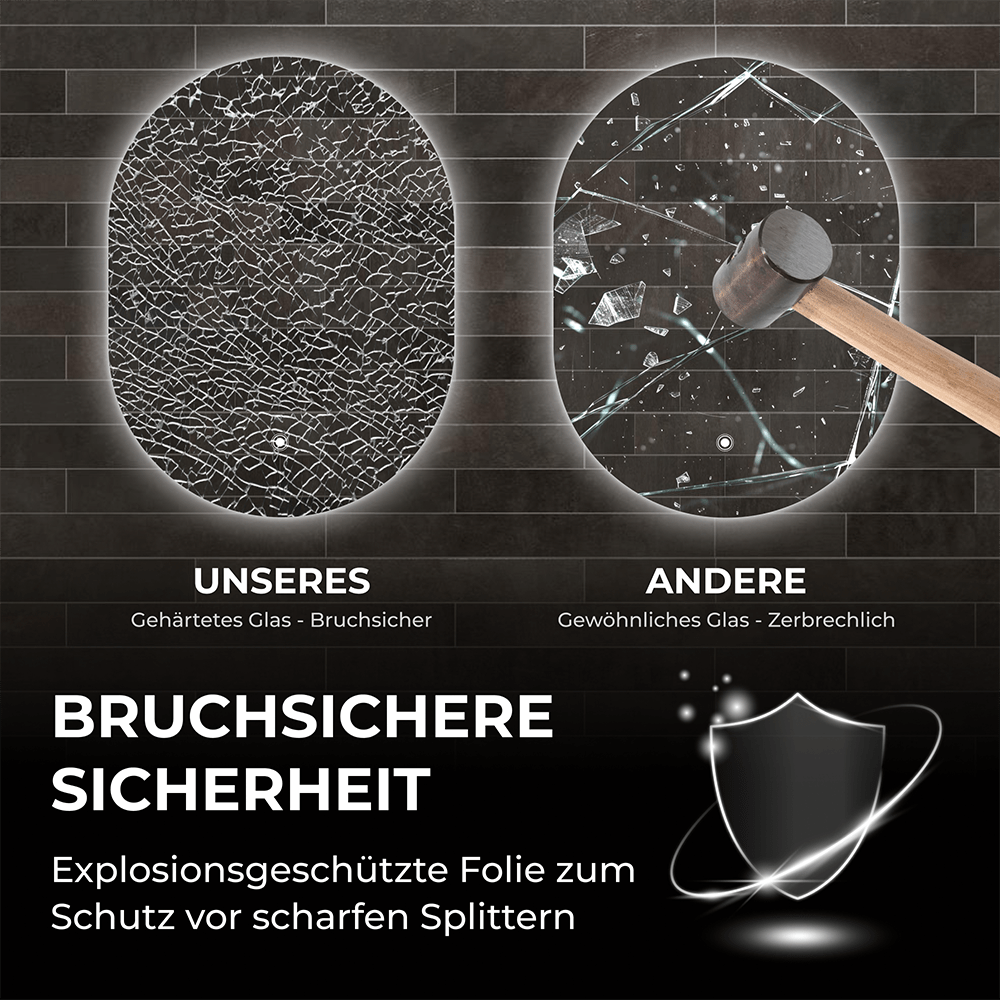 Bringer® Badspiegel mit Beleuchtung BRS302 - Bringer - Germany - Badspiegel