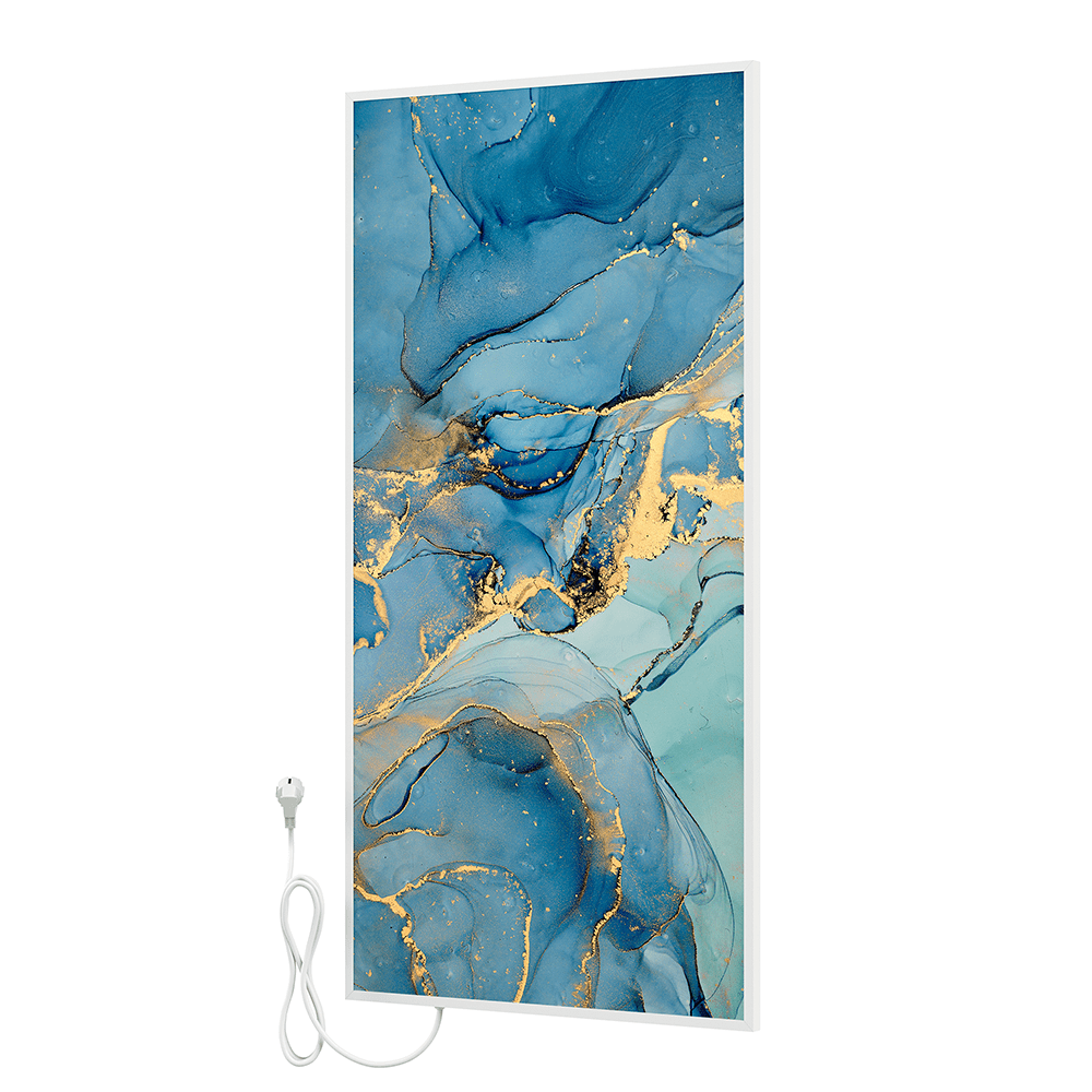 Bringer® Bild Infrarotheizung mit Rahmen - Fluid Art Marmor Optik, blau - Bringer - Germany - Infrarotheizung